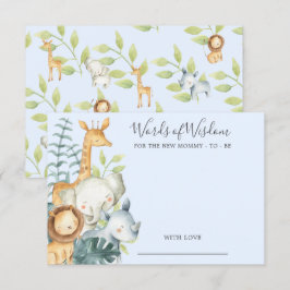 Jungle Animals Baby Shower Worte der Weisheitskart Einladung
