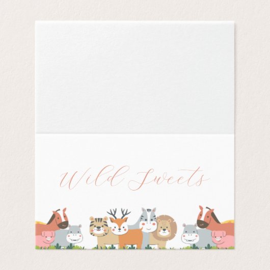 Jungle Animals Baby Showzelt Card (Außenseite Aufgefaltet)