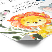 Jungle Animals Babyduschbücher für Babysignatur Poster (Ecke)