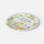 Jungle Animals Babydusche 7" Platten Pappteller (Schrägansicht)