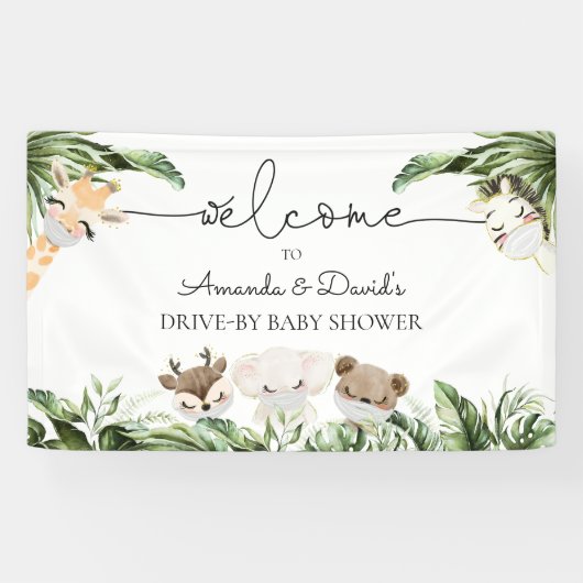 Jungle Animals Babydusche durch Begrüßung Banner (Horizontal)