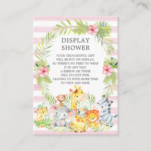 Jungle Animals Babydusche Geschenkdusche Begleitkarte (Vorderseite)