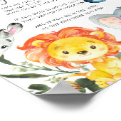 Jungle Animals Babydusche Sage kein Babyzeichen Poster (Ecke)