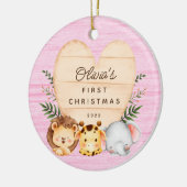 Jungle Animals Baby's First Christmas Keramik Ornament (Links)
