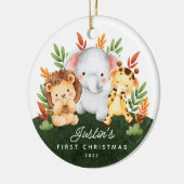 Jungle Animals Baby's First Christmas Keramik Ornament (Links)