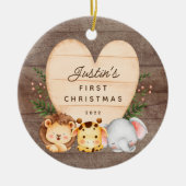 Jungle Animals Baby's First Christmas Keramik Ornament (Vorne)
