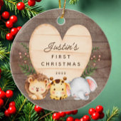 Jungle Animals Baby's First Christmas Keramik Ornament