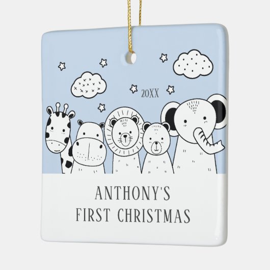 Jungle Animals Baby's First Christmas Ornament (Links)