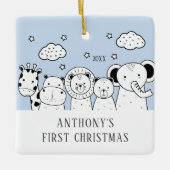 Jungle Animals Baby's First Christmas Ornament (Vorderseite)