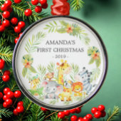 Jungle Animals Baby's First Christmas Ornament