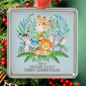 Jungle Animals Baby's First Christmas Ornament
