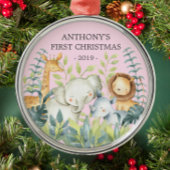 Jungle Animals Baby's First Christmas Ornament