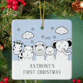 Jungle Animals Baby's First Christmas Ornament