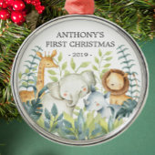 Jungle Animals Baby's First Christmas Ornament