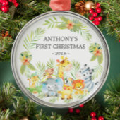 Jungle Animals Baby's First Christmas Ornament