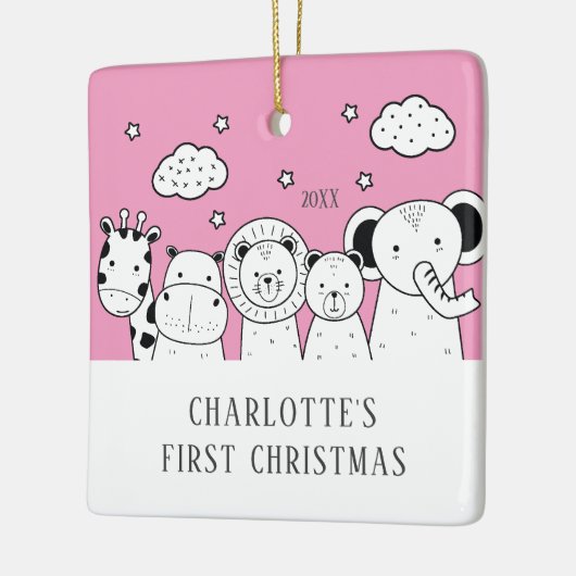 Jungle Animals Baby's First Christmas Ornament (Links)