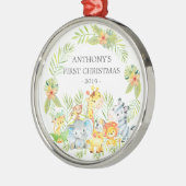 Jungle Animals Baby's First Christmas Ornament (Links)