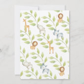 Jungle Animals BINGO Babyduschenspiel Einladung (Rückseite)