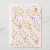 Jungle Animals BINGO Babyduschenspiel Einladung (Rückseite)