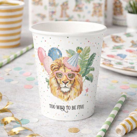 Jungle Animals Birthday Party Cups Pappbecher