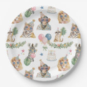 Jungle Animals Birthday Party Plates Pappteller (Vorderseite)