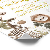 Jungle Animals Birthday Party Time Capsule Sign Poster (Ecke)