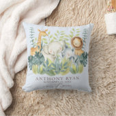 Jungle Animals Boys Baby Birth Stats Pilze Kissen (Decke)