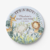 Jungle Animals Boys Baby Shower 7" Plättchen Pappteller (Vorderseite)