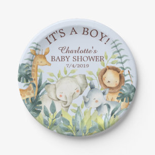 Jungle Animals Boys Baby Shower 7" Plättchen Pappteller