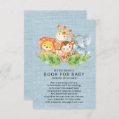 Jungle Animals Boys Baby Shower Book for Baby Begleitkarte (Vorne/Hinten)