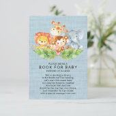 Jungle Animals Boys Baby Shower Book for Baby Begleitkarte (Stehend Vorderseite)