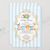 Jungle Animals Boys Babydusche Einladung (Vorne/Hinten)