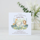 Jungle Animals Boys Babydusche Einladung (Stehend Vorderseite)