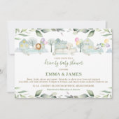 Jungle Animals Cars Greenerity Drive by Baby Showe Einladung (Vorderseite)