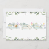 Jungle Animals Cars Greenerity Drive by Baby Showe Einladung (Rückseite)