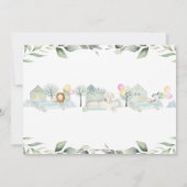 Jungle Animals Cars Greenery Kinderdusche Mädchen Einladung (Rückseite)