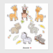 Jungle Animals Collection Scrapbooking Aufkleber (Blatt)