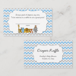 Jungle Animals Diaper Raffle Tickets Spiel Begleitkarte