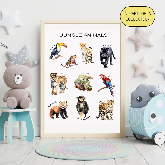Jungle Animals Educational Poster