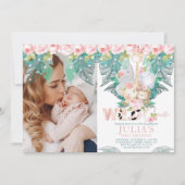 Jungle Animals Erstes Geburtstags-Foto Einladung (Vorderseite)