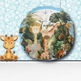 Jungle Animals Exotic Safari Rund Kissen