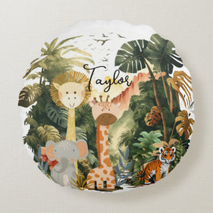 Jungle Animals Exotic Safari Rund Kissen
