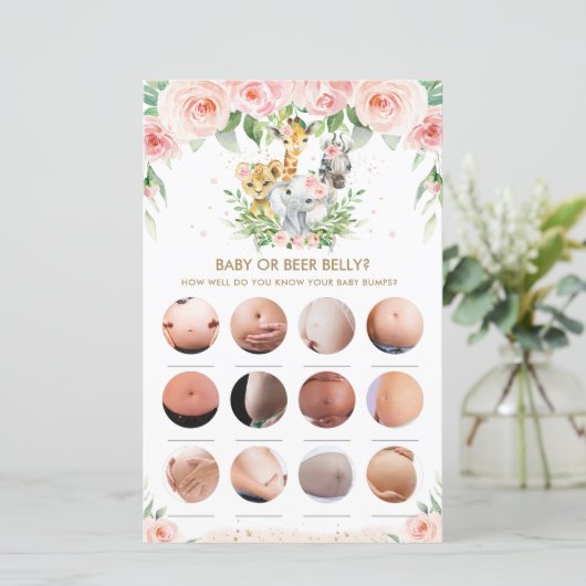 Jungle Animals Floral Baby oder Bierbauch Game (Stehend Vorderseite)