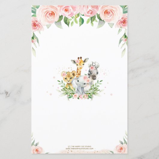 Jungle Animals Floral Baby oder Bierbauch Game (Rückseite)