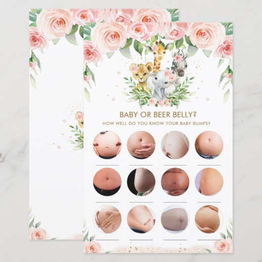 Jungle Animals Floral Baby oder Bierbauch Game (Vorne/Hinten)