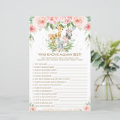 Jungle Animals Floral, die Mama bester Game kennt (Stehend Vorderseite)