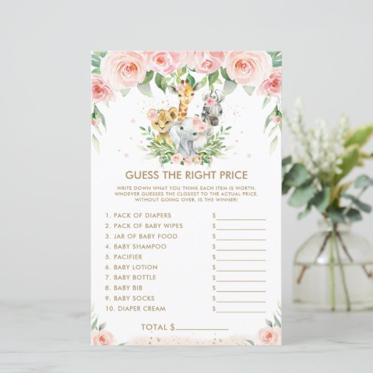 Jungle Animals Floral Ratet das richtige Preisspie (Stehend Vorderseite)