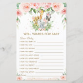 Jungle Animals Floral Well will Baby Card (Vorderseite)