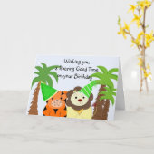 Jungle Animals Geburtstagskarte Karte (Gelbe Blume)
