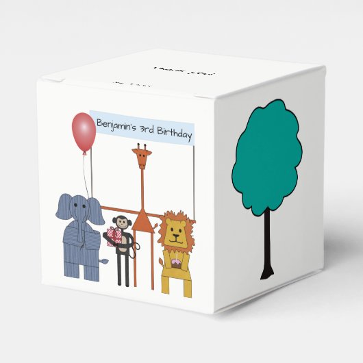 Jungle Animals Geburtstagsparty Gefälligkeitsbox Geschenkschachtel (Vorderseite)